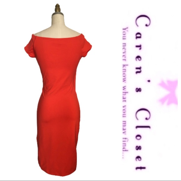 Kookai Lipstick Red Double Stretch Jersey Body-con Mini Dress - Picture 5 of 8